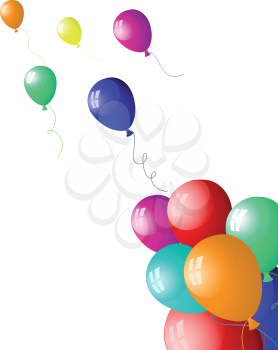 Beautiful balloons in the air. Vector illustration.