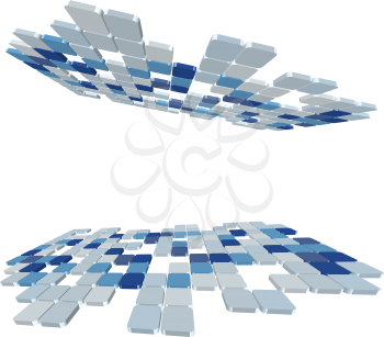 Abstract 3d checked  business background. Vector illustration.
