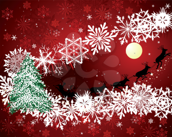Beautiful Christmas (New Year) card. Vector illustration.