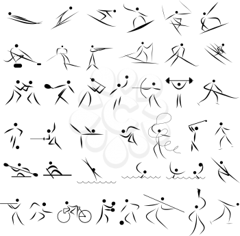 Set of abstract sport icon. Fully editable EPS 8 vector illustration.