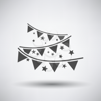 Party garland icon on gray background with round shadow. Vector illustration.