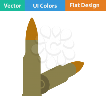 Flat design icon of rifle ammo in ui colors. Vector illustration.