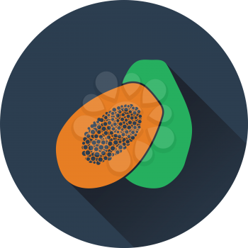 Papaya icon. Flat design. Vector illustration.