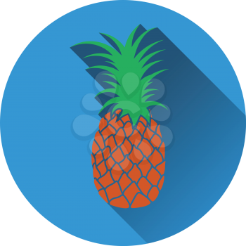 Pineapple icon. Flat design. Vector illustration.