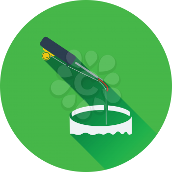 Icon of Fishing winter tackle . Flat design. Vector illustration.