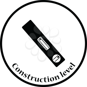 Icon of construction level . Thin circle design. Vector illustration.