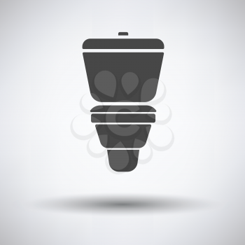 Toilet bowl icon on gray background, round shadow. Vector illustration.