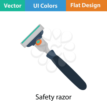 Safety razor icon. Flat color design. Vector illustration.