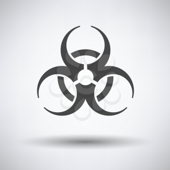 Biohazard icon on gray background, round shadow. Vector illustration.