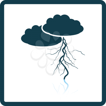 Clouds and lightning icon. Shadow reflection design. Vector illustration.