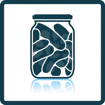 Canned cucumbers icon. Shadow reflection design. Vector illustration.