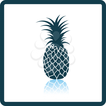 Icon of Pineapple. Shadow reflection design. Vector illustration.