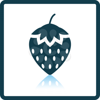Icon of Strawberry. Shadow reflection design. Vector illustration.
