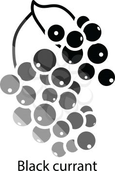 Black currant icon. Flat color design. Vector illustration.