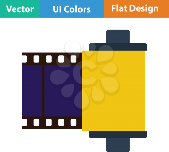 Photo cartridge reel icon. Flat color design. Vector illustration.