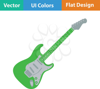 Electric guitar icon. Flat color design. Vector illustration.