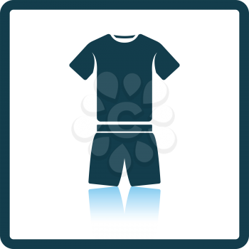 Icon of Fitness uniform . Shadow reflection design. Vector illustration.