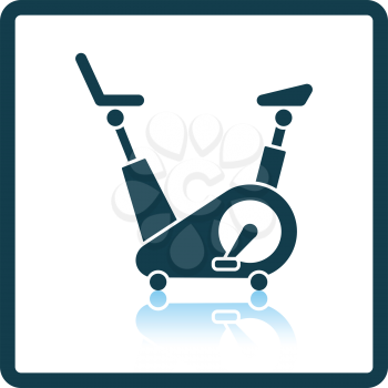 Icon of Exercise bicycle . Shadow reflection design. Vector illustration.