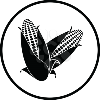Corn icon. Thin circle design. Vector illustration.