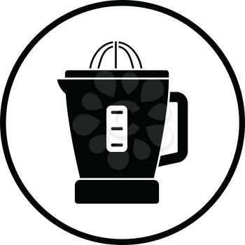 Citrus juicer machine icon. Thin circle design. Vector illustration.