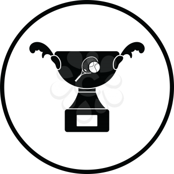 Tennis cup icon. Thin circle design. Vector illustration.