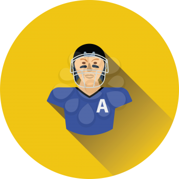 American football player icon. Flat color design. Vector illustration.