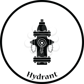 Fire hydrant icon. Thin circle design. Vector illustration.