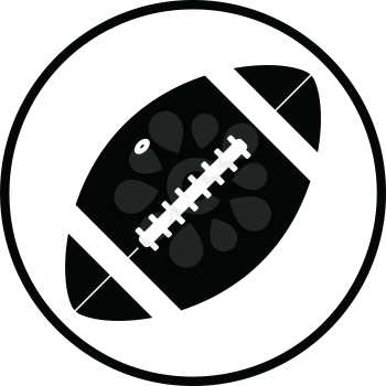 American football ball icon. Thin circle design. Vector illustration.
