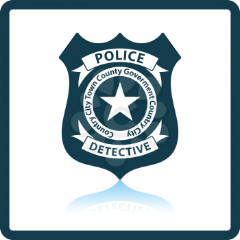 Police badge icon. Shadow reflection design. Vector illustration.