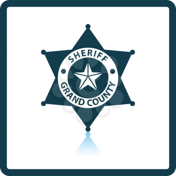 Sheriff badge icon. Shadow reflection design. Vector illustration.
