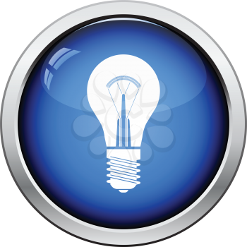 Electric bulb icon. Glossy button design. Vector illustration.