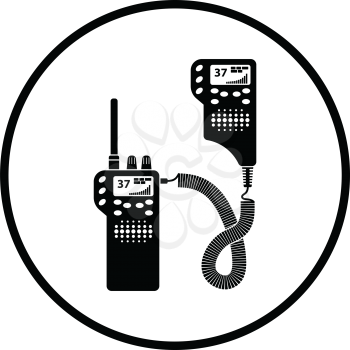 Police radio icon. Thin circle design. Vector illustration.