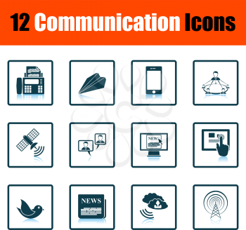 Communication icon set. Shadow reflection design. Vector illustration.