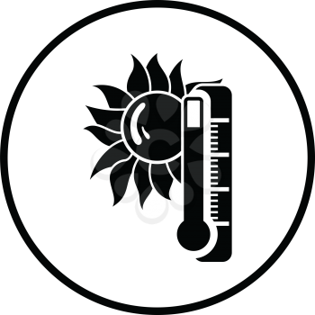 Summer heat icon. Thin circle design. Vector illustration.