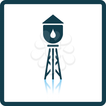 Water tower icon. Shadow reflection design. Vector illustration.
