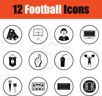 American football icon.  Thin circle design. Vector illustration.