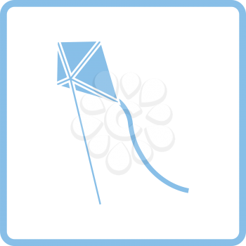 Kite in sky icon. Blue frame design. Vector illustration.