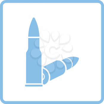 Rifle ammo icon. Blue frame design. Vector illustration.