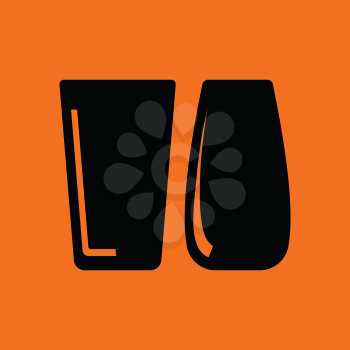 Two glasses icon. Orange background with black. Vector illustration.