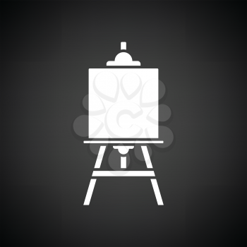 Easel icon. Black background with white. Vector illustration.