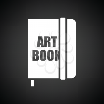 Sketch book icon. Black background with white. Vector illustration.