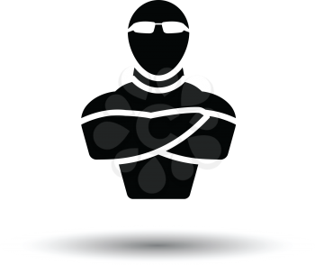 Night club security icon. White background with shadow design. Vector illustration.