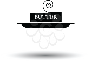 Butter icon. White background with shadow design. Vector illustration.