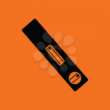 Icon of construction level . Orange background with black. Vector illustration.