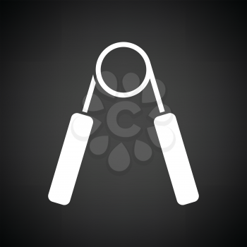 Hands expander icon. Black background with white. Vector illustration.