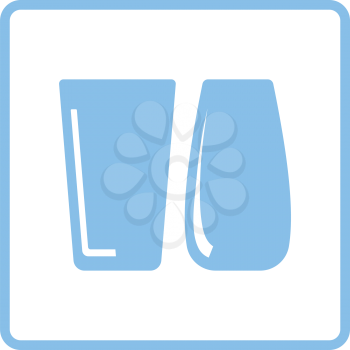 Two glasses icon. Blue frame design. Vector illustration.