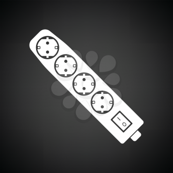 Electric extension icon. Black background with white. Vector illustration.