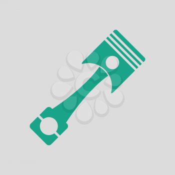 Car motor piston icon. Gray background with green. Vector illustration.