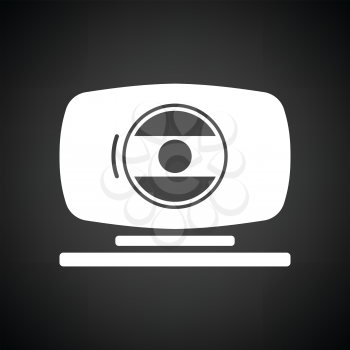 Webcam icon. Black background with white. Vector illustration.