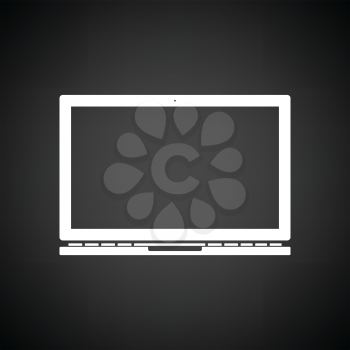 Laptop icon. Black background with white. Vector illustration.